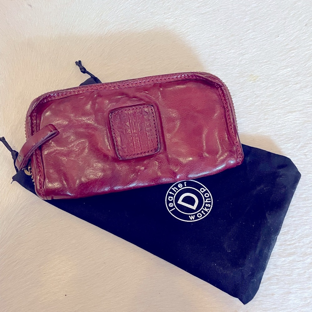 Genuine leather burgundy wallet